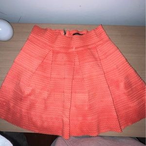 Honey Punch Pleated Skirt - Salmon - Large